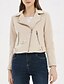 abordables Vestes en simili cuir-Femmes Veste Décontractée Gilet en daim Coupe-vent Chaud Fermeture éclair Avec Poches Mode Moderne Occasionnel Couleur Unie Sortir Week-end Fermeture éclair Régulier Revers en Pointe Coupe régulière