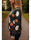 economico Felpa e Hoodie di Halloween-Felpe da donna di Halloween, grafiche con zucca, casual, a maniche lunghe, girocollo, da strada, casual, da indossare tutti i giorni, con stampa, nere, primavera, autunno, inverno.