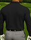 preiswerte Golfpolo für Herren-Herren Golf Linie Polo Sport-Poloshirts Langarm Polo-Shirts Hemden mit Kragen Sportbekleidung Lässig Athleisure 3D-Druck Frühling Herbst Schwarz Weiß