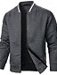 preiswerte Lässige Jacken-Herren Leichte Jacke Freizeitjacke Collegejacke Urlaub Täglich Tasche Spleißen Frühling Herbst Farbblock Mode Klassisch Stehkragen Regulär Waffelstoff Schwarz Weiß Wein Marineblau Khaki Jacken