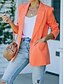 preiswerte Blazer &amp; Anzüge-Damen Blazer Bequem Atmungsaktiv Tasche Mode Modern Einfach Arbeit Täglich Regulär Umlegekragen Normale Passform Langarm Oberbekleidung Rosa Orange Grün Frühling Herbst