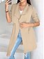 abordables Manteaux Trench-Femmes Veste Décontractée Confortable Respirant Avec Poches Mode Occasionnel Uni Vacances Rue Occasionnel Tenue quotidienne Ouvert devant Régulier Col Rabattu Coupe régulière manche longue Vêtements