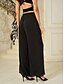 cheap Wide Leg &amp; High Waisted-Women&#039;s Culottes Wide Leg Pants Trousers Elegant Full Length Medium Waist Plain Elastic Waist Micro-elastic Formal Office Dailywear Black Summer Spring Fall Loose Fit