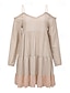 voordelige Boho-jurken-Dames Mini-jurk Boho-jurk Westerse kleding Klassiek Modern Buiten Vakantie Dagelijks Normale pasvorm Effen Lange mouw Spaghettibandjes Abrikoos Zomer