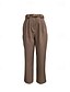 economico pantaloni eleganti da donna-Per donna Pantaloni Eleganti Moda Streetwear Lunghezza intera Naturale Semplice Tasca Elastico in vita Comodo Formale Ufficio Lavoro Nero Beige Caffè Autunno Vestibilità regolare