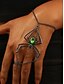 cheap Halloween Accessories-Women&#039;s Halloween Spider Hand Chain Bracelet with Green Gem – Gothic Alloy Jewelry for Costume Parties, Cosplay &amp; Spooky Events