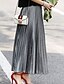 billige Chiffon skjørt-Dame الالتفاف Mote Fritid Maksi Høy Midje Skjørt عادي Flettet Mikroelastisk Fritid / hverdag Helg Sølv Svart Gylden Rød Sommer Polyester