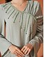 economico Matrimonio Informale / Di Giorno-Linea ad A Abito da cerimonia per signora Elegante Scollo a V Lunghezza al pavimento Chiffon Manica Lunga con Cristalli 2025