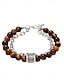 baratos Jóias Masculinas-Pulseira masculina de corrente com contas de pedra natural – pulseira ajustável de dois fios com fecho de alavanca para moda casual, urbana e de festa