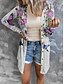 cheap Coats &amp; Trench Coats-Women&#039;s Casual Jacket Comfortable Breathable Print Casual Butterfly Vacation Street Casual Daily Wear Single Breasted Long V Neck Regular Fit Long Sleeve Outerwear White Red Purple Summer Spring