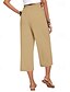 ieftine picior lat și talie înaltă-Pentru femei Picior Larg Pantaloni Capri Pantaloni Șic Stradă Casual Lungime gambă Natural Simplu Buzunar Design Elastic cu Cordon Απαλό În aer liber Vacanță Zilnic Gri Închis Roșu portocaliu Negru