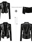 abordables Vestes en simili cuir-Femmes Veste en Similicuir Confortable Fermeture intégrale Mode street style Uni Extérieur Décontracté Quotidien Régulier Col Rabattu Coupe régulière manche longue Vêtements d&#039;extérieur Noir Rouge