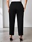 abordables pantalons habillés pour femmes-Femmes Dress Pants works Jambe large Pantalons Mode Streetwear Longueur cheville Taille haute Uni Avec Poches Respirabilité Confortable Micro-Élastique Rue Tenue quotidienne Sortir Noir Printemps
