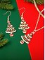 baratos Colar Feminino-Conjunto de joias femininas para árvore de Natal com colar com pingente de esmalte festivo e brincos pendentes - acessórios para festas de fim de ano para celebrações de Natal e presentes