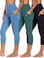 economico Leggings semplici-Per donna Pantaloni Eleganti Leggings Collant Atletico Lunghezza intera Vita Alta Semplice Tasche Laterali Comodo Sollevamento glutei Controllo addominale Yoga Casual Quotidiano Nero Rosa Borgogna