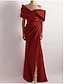 preiswerte Schlauch-Abendkleider-Meerjungfrauenschnitt Bodenlang Abiballkleider Abendkleid Ballkleid Festliche Kleidung Elegant Promi-Stil Roter Teppich Ärmellos Schulterfrei Abendgesellschaft Gartenparty Satin mit Gerafft Schlitz