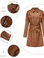 abordables Manteaux d&#039;Hiver-Femmes Manteau Coupe-vent Confortable Avec Poches Fermeture intégrale Mode street style Uni Extérieur Décontracté Quotidien Long Col Rabattu Coupe régulière manche longue Vêtements d&#039;extérieur Noir