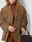 abordables Manteaux d&#039;Hiver-Femmes Manteau Blazer Chaud Confortable Avec Poches Boutons Mode Moderne Uni Travail Quotidien Régulier Col Rabattu Coupe régulière manche longue Vêtements d&#039;extérieur Noir Marron Kaki Automne Hiver
