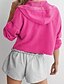 abordables Sweatshirts et Hoodies Texturés-Femmes Sweat à capuche Sweats à capuche Uni Streetwear Occasionnel manche longue À capuche Hauts Réguliers Rue Fête Noir Fuchsia Gris Claire Automne Hiver