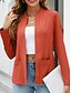 economico Blazer e Completi-Per donna Blazer Confortevole Traspirante Tasca Casual Semplice Ufficio Streetwear Casuale Abbigliamento quotidiano Aperto davanti Regolare Collo alla coreana Vestibilità regolare Manica Lunga