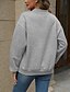 זול הודיות ומעילים עם מרקם-בגדי ריקוד נשים Pullover אחיד סגנון רחוב יום יומי נוח שרוול ארוך צווארון V חולצות רגילות רחוב חגים ליציאה ורוד מסמיק יין אפור סתיו