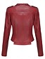 economico Giacche in finta pelle-Per donna Giacca in Ecopelle Confortevole Tasca Cerniera completa Moda Stile da Strada Semplice All&#039;aperto Casual Quotidiano Corto Collo ripiegato Vestibilità regolare Manica Lunga Capispalla Nero