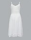 baratos Vestidos Estilo Boho-Mulheres Minivestido Vestido de decote Vestido Boho Vestido ocidental Moda Clássico Moderno Ao ar livre Férias Feriado Normal Tecido Sem Manga Com Alças Finas Branco Verão