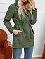 economico giacca attiva-Per donna Cappotto Impermeabile Confortevole Cerniera completa Coulisse Moda Stile da Strada Semplice All&#039;aperto Casual Quotidiano Lungo Con Cappuccio Vestibilità regolare Manica Lunga Capispalla