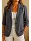 economico Blazer e Completi-Per donna Blazer Confortevole Traspirante Tasca Casual Semplice Ufficio Streetwear Casuale Abbigliamento quotidiano Monopetto Regolare Collo ripiegato Vestibilità regolare Manica Lunga Capispalla Blu