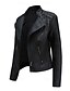 voordelige Imitatieleren jassen-Dames Jas van imitatieleer Winddicht Comfortabel Zak Volledige ritssluiting Modieus Buiten Effen Straat Casual / Dagelijks Normaal Strijkijzer Normale pasvorm Lange mouw bovenkleding Diep Paars Zwart