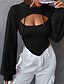 economico Felpe e Sweatshirt Texturizzati-Per donna Felpa con cappuccio Felpe con cappuccio Semplice Moda Streetwear Manica Lunga Con Cappuccio Top Regolari Streetwear Uscire Nero Autunno