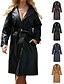 abordables Manteaux d&#039;Hiver-Femmes Manteau Confortable Boutons Mode street style Uni Extérieur Décontracté Quotidien Long Col Rabattu Coupe régulière manche longue Vêtements d&#039;extérieur Noir bleu marine Beige Automne Hiver