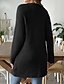 billiga Öppen front cardigan-Dam Tröja Kofta Mode Streetwear Dagligen Ensfärgat Ribbad Öppen front Ficka Stickat Långärmad Långa toppar Sticka Helgdag Utekväll Helgen Svart Vit Höst Vinter