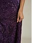 abordables Robe de cocktail-Femmes Robe maxi Robe fourreau Élégant Fête cocktail Coupe régulière Couleur Unie Manche Courte Col ras du cou Aubergine Été Printemps