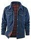 abordables Chaquetas Cargo-Hombre Chaqueta ligera Chaqueta casual Chaqueta de mezclilla Vacaciones Diario Bolsillo Otoño Invierno Plano Moda Clásico Diseño Regular Negro Marrón Verde Trébol Azul Oscuro Azul claro Chaquetas