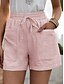 billige Shorts-Dame kinesisk Shorts Mode Gade Basale Korte Høj Talje Vanlig Lomme Elastisk talje comfy Blød Bekvem Elastisk udendørs Gade Hvid Lyserød Blå Kakifarvet Sommer Forår Regulær
