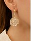 abordables Boucle d&amp;#39;oreille pour femme-Boucles d&#039;oreilles pendantes élégantes en forme de rose pour femme – alliage plaqué or avec pétales nacrés, style vintage romantique, idéales pour les mariages, les fêtes et les occasions formelles