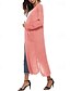 preiswerte Strickjacken und Oberbekleidung-Damen Pullover Strickjacke Mode Streetwear Täglich Einfarbig Gerippt Öffnung vorne Tasche Gestrickt Langarm Lange Oberteile Stricken Ferien Ausgehen Wochenende Rosa Wein Herbst Winter