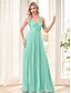 billiga Semi-formell / Cocktail-A-Linjig Quinceanera Klänningar Elegant Klänning Formell Bröllop Golvlängd ärmlös Spaghetti Axel Chiffon med Fällor