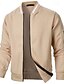 preiswerte Lässige Jacken-Herren Leichte Jacke Freizeitjacke Collegejacke Urlaub Täglich Tasche Spleißen Frühling Herbst Farbblock Mode Klassisch Stehkragen Regulär Waffelstoff Schwarz Weiß Wein Marineblau Khaki Jacken