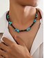 economico Gioielli da uomo-Per uomo Collana Marrone Verde Bianco-nero Legno Turchese Bohemien Moda Stile Etnico