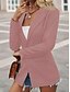 billige Blazere og dresser-Dame Blazer Bekvem Pustende Knapper Mote Moderne عادي Arbeid Daglig Normal Aftæpning Normal Langermet Yttertøy Svart Hvit Rosa Vår Høst