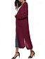 preiswerte Strickjacken und Oberbekleidung-Damen Pullover Strickjacke Mode Streetwear Täglich Einfarbig Gerippt Öffnung vorne Tasche Gestrickt Langarm Lange Oberteile Stricken Ferien Ausgehen Wochenende Rosa Wein Herbst Winter