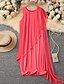 preiswerte Chiffonkleider-Damen Minikleid Freizeitkleid Chiffonkleid Sommerkleid Unterkleid Mode Modern Täglich Strand Wochenende Normale Passform Einfach Ärmellos Rundhalsausschnitt Schwarz Rosa Purpur Khaki Sommer