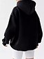 baratos Moletons e Sweatshirts Texturizados-Mulheres Pulôver Moletom Com Capuz Tecido Roupa de rua Casual Manga Longa Com Capuz Tops regulares Rua Feriado Bolsos Preto Branco cáqui Outono Inverno