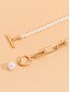 abordables Collier pour femme-Collier femme en or à plusieurs couches et pendentif en perles – bijoux élégants en alliage pour cocktails, mariages et tenues de bureau