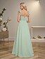 economico Abiti da damigella-Abito da damigella a trapezio, scollo quadrato, senza maniche, schiena scoperta, lunghezza pavimento, in chiffon con fiocco/i