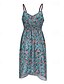 preiswerte Ausgefallene Kleider-Damen Minikleid Unterkleid Boho-Kleid Westernkleid Mode Klassisch Modern Outdoor Urlaub Ferien Normale Passform Blume Ärmellos Spaghettiträger Grün Sommer