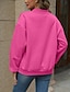 זול הודיות ומעילים עם מרקם-בגדי ריקוד נשים Pullover אחיד סגנון רחוב יום יומי נוח שרוול ארוך צווארון V חולצות רגילות רחוב חגים ליציאה ורוד מסמיק יין אפור סתיו
