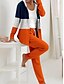 voordelige Dames trainingspakken-Dames Actief Dagelijks Trui met capuchon Trainingspak Broeken Sets Lange mouw Capuchon Grafisch Geometrisch Verloop Trekkoord Afdrukken Buiten Casual Oranje Lente Normale pasvorm